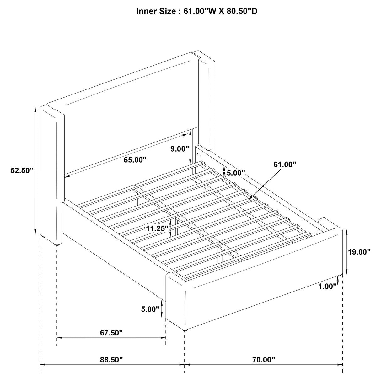Alamosa Wingback Platform Bed - Furniture World