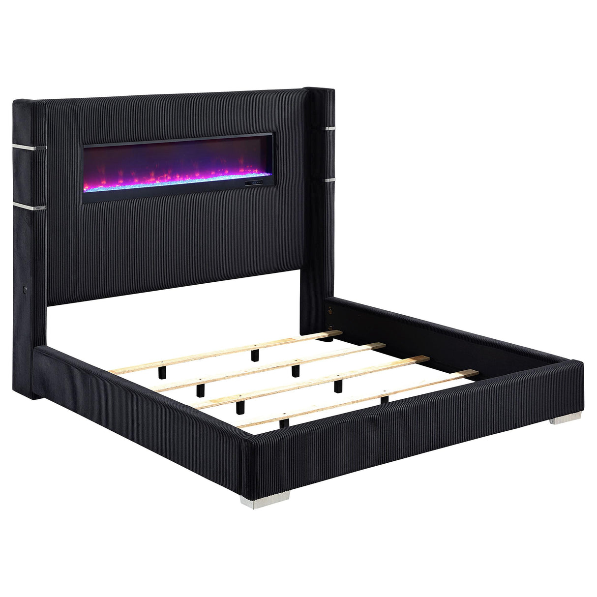 Tisdall Wingback Bed with Flame Visualizer - Furniture World
