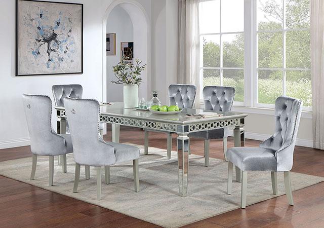 ADALIA Wingback Chair (2/CTN), Silver/Dark Gray - Furniture World