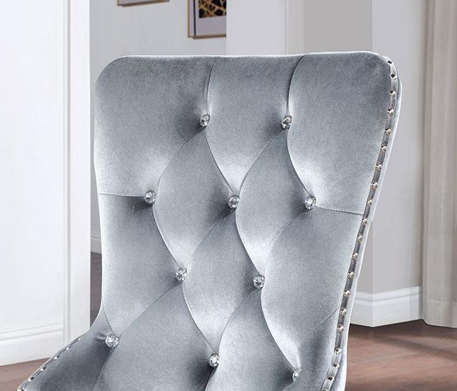 ADALIA Wingback Chair (2/CTN), Silver/Dark Gray - Furniture World