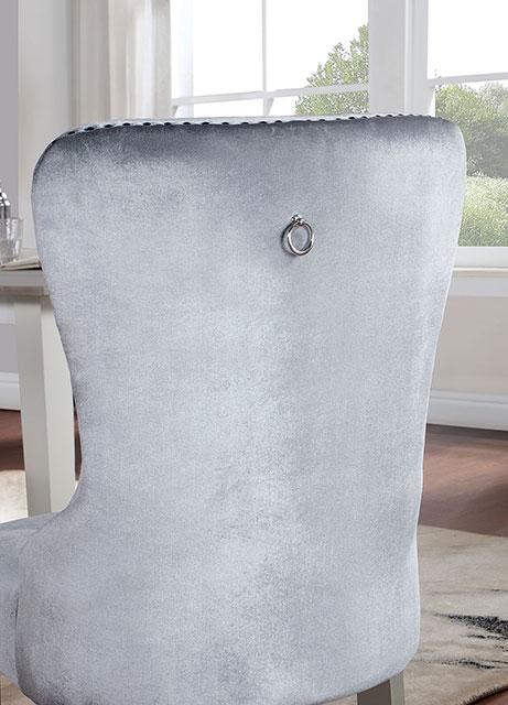 ADALIA Wingback Chair (2/CTN), Silver/Dark Gray - Furniture World