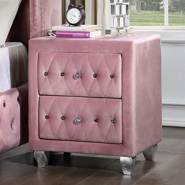 ZOHAR Night Stand, Pink - Furniture World