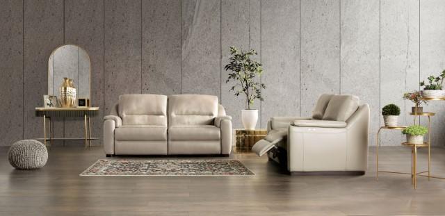 ALTAMURA Power Sofa, Gray & Beige - Furniture World