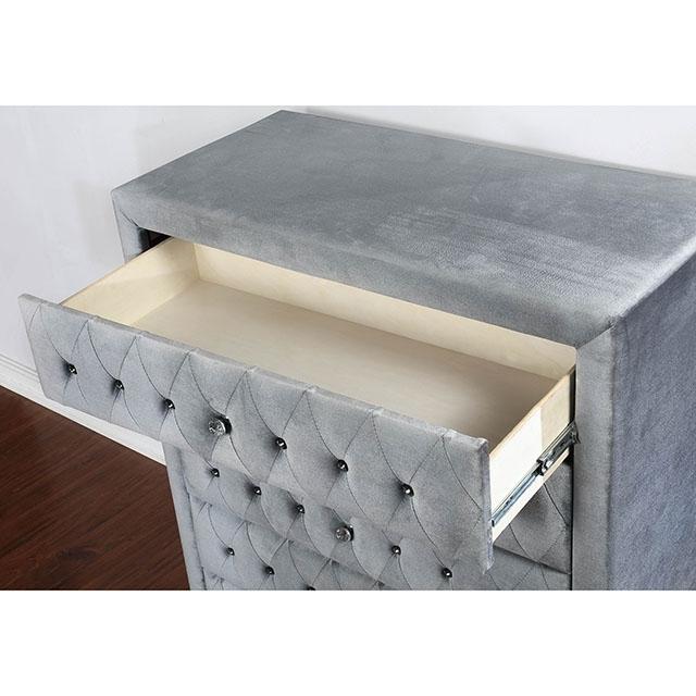 Alzir Bed Grey & Blue - Furniture World