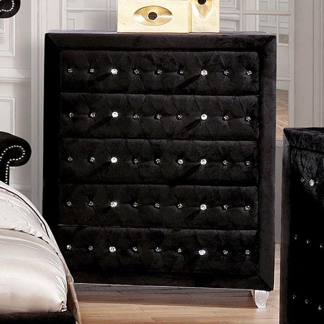 Alzir Gray & Black Chest - Furniture World