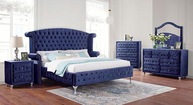 Alzir Bed Grey & Blue - Furniture World