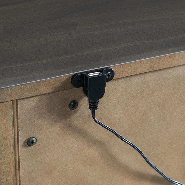 ALAINA Night Stand With USB Plug - Furniture World