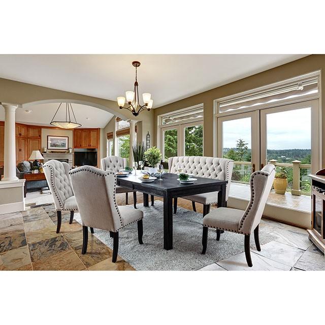SANIA 3-Seater Loveseat Bench, Ivory - Furniture World