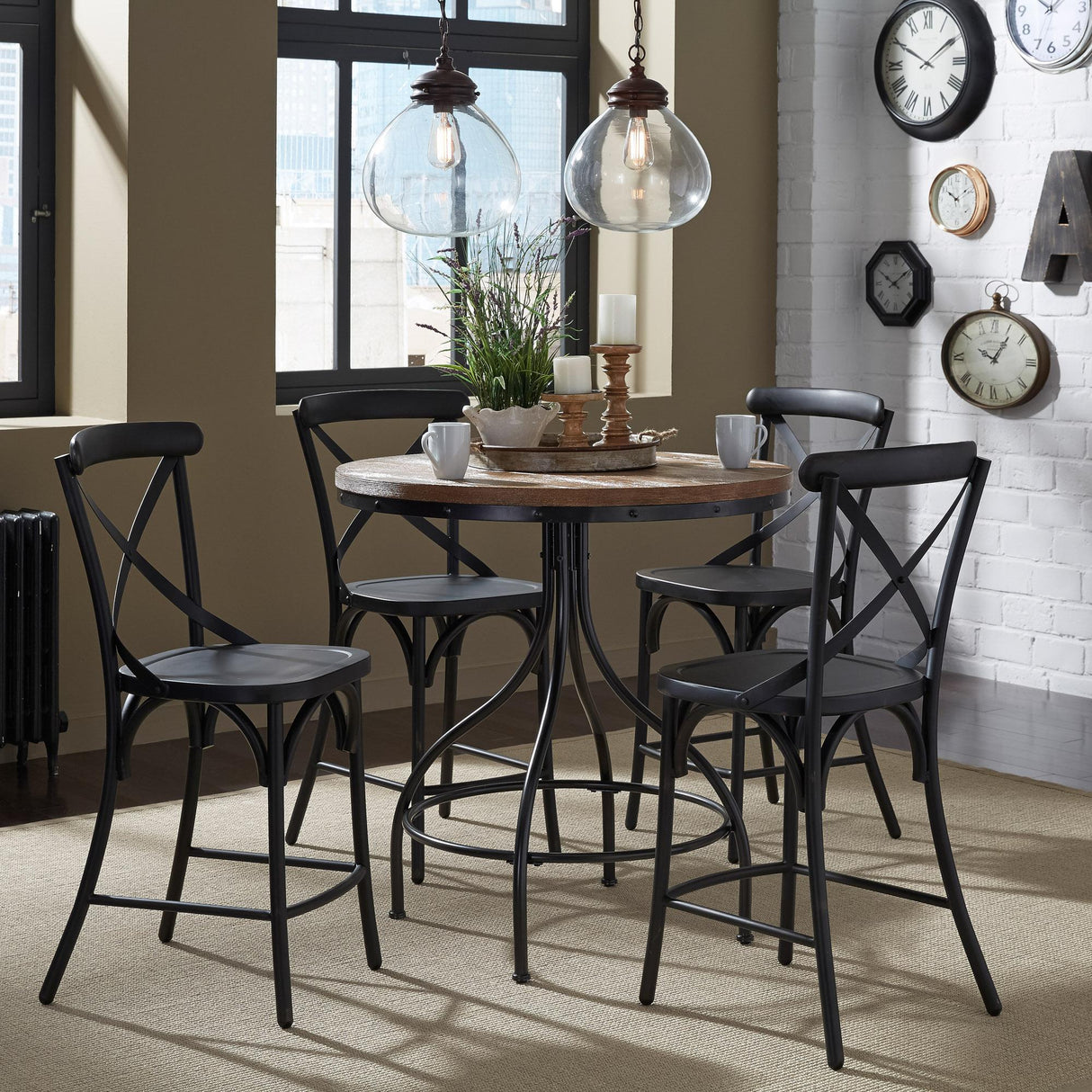 Vintage Series 5 Piece Gathering Table Set - Furniture World