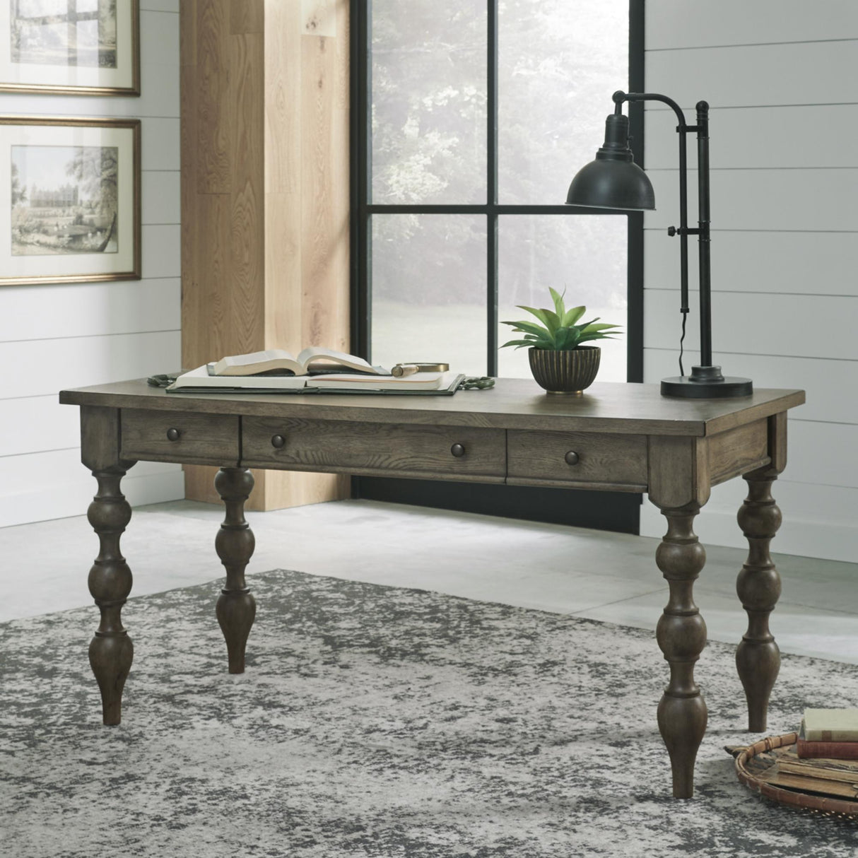 Americana Farmhouse 3 Piece Desk & Hutch Set - Furniture World