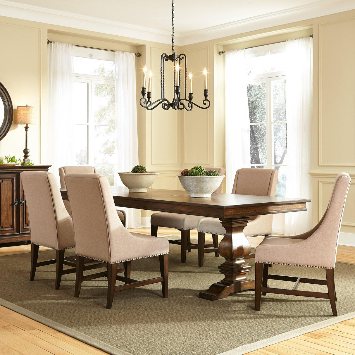 Armand 7 Piece Trestle Table Set - Furniture World