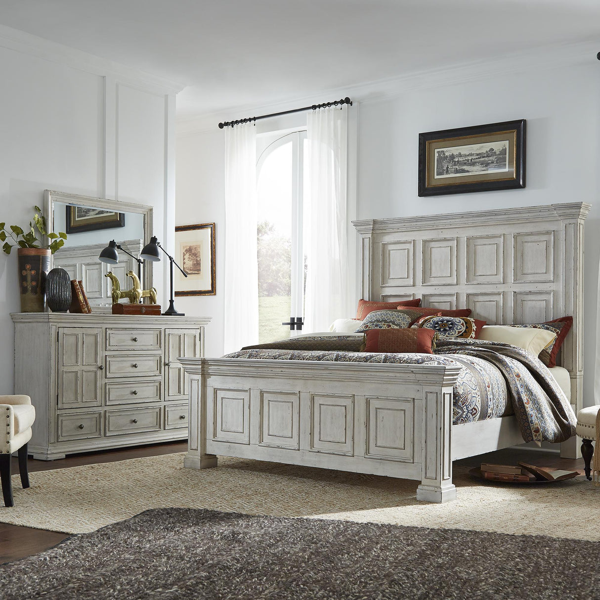 Big Valley Queen Panel Bed, Dresser & Mirror - Furniture World
