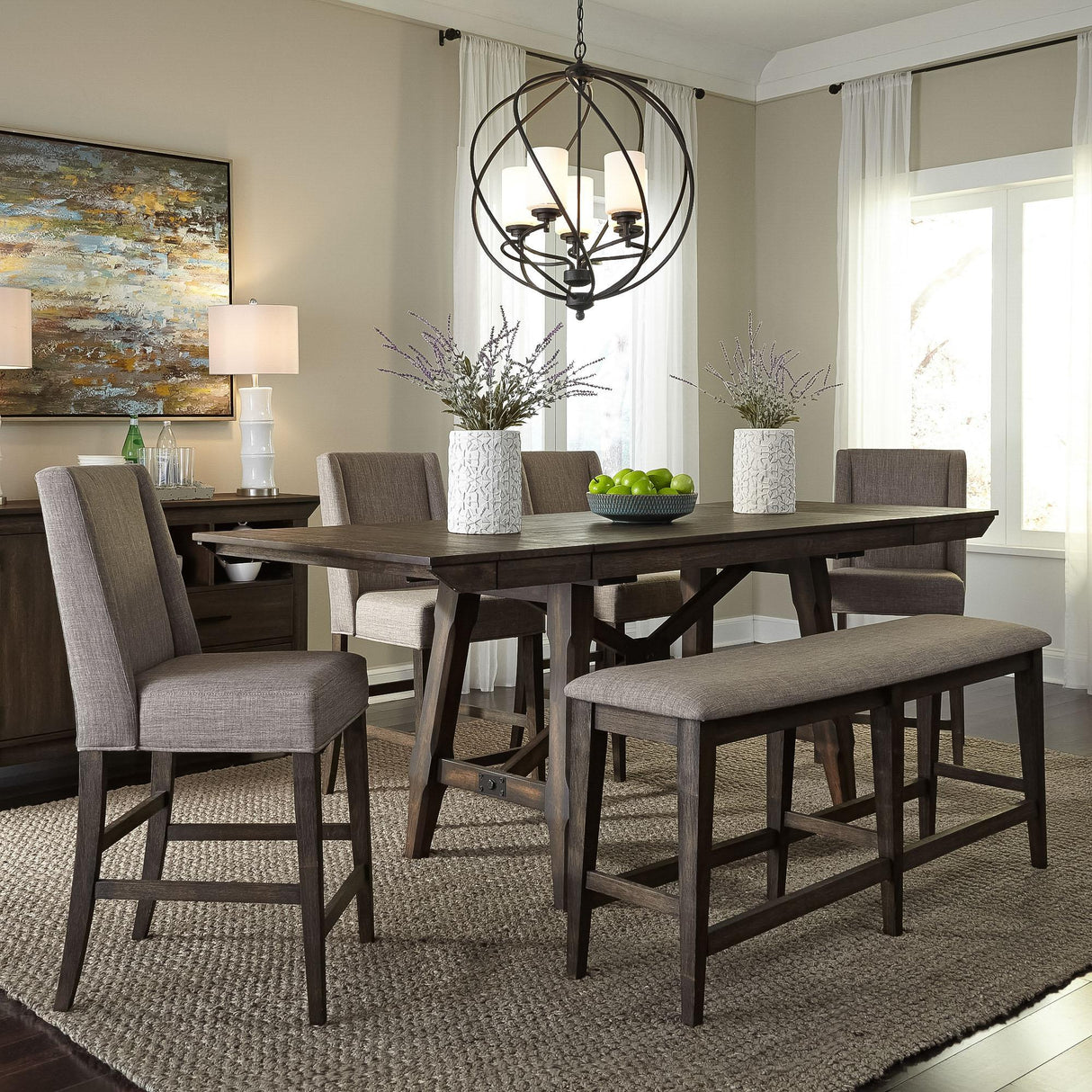 Double Bridge Opt 6 Piece Gathering Table Set - Furniture World