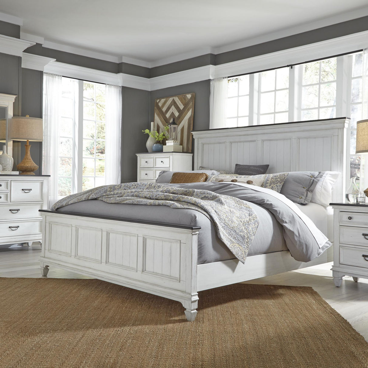 Allyson Park Queen Panel Bed, Dresser & Mirror, Chest, Night Stand - Furniture World