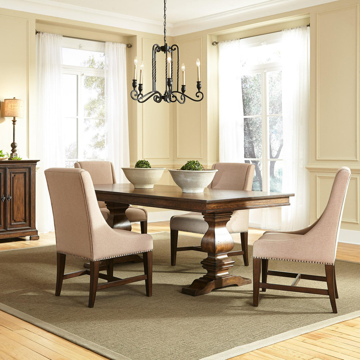 Armand 5 Piece Trestle Table Set - Furniture World