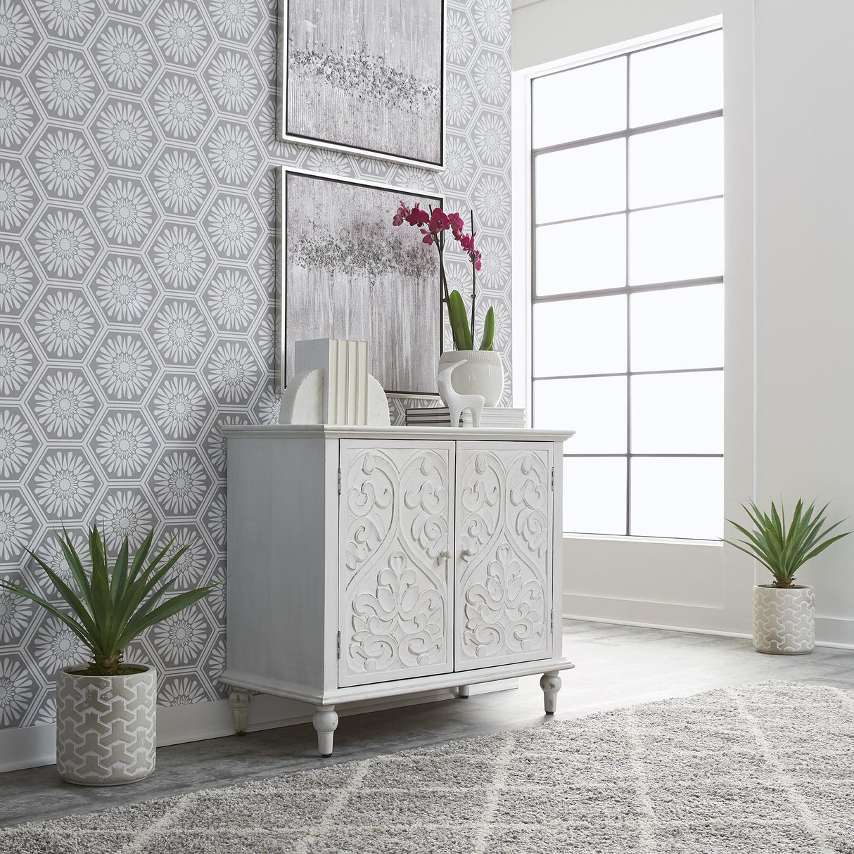 French Quarter 2 Door Accent Cabinet - Furniture World