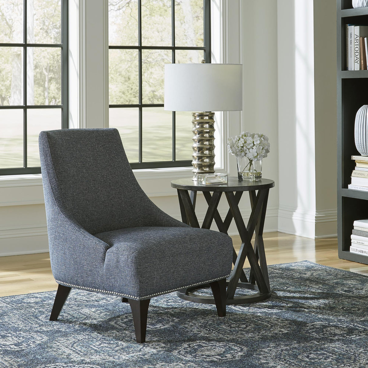 Kendall Upholstered Accent Chair - Blue - Furniture World