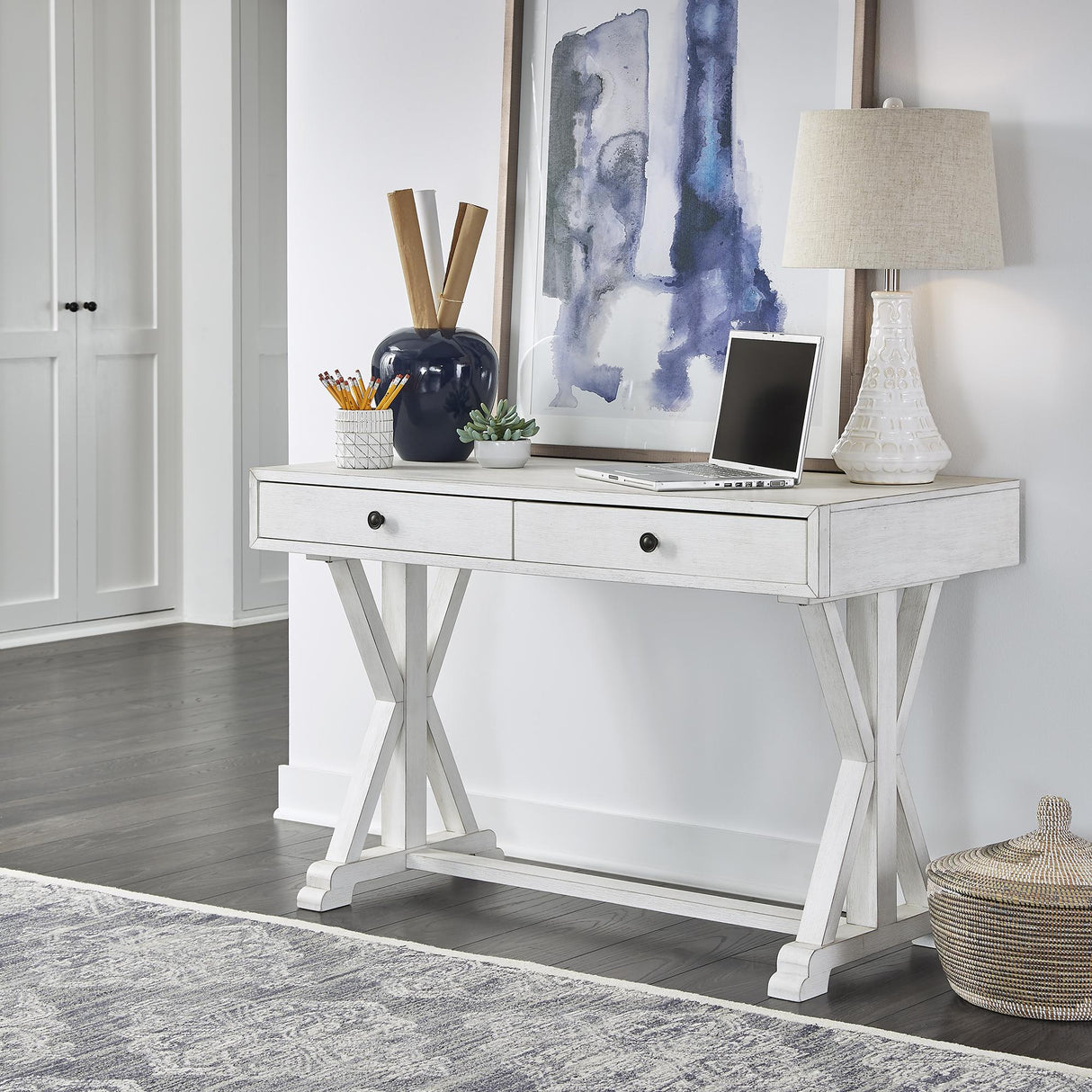 Lakeshore Writing Desk- White - Furniture World