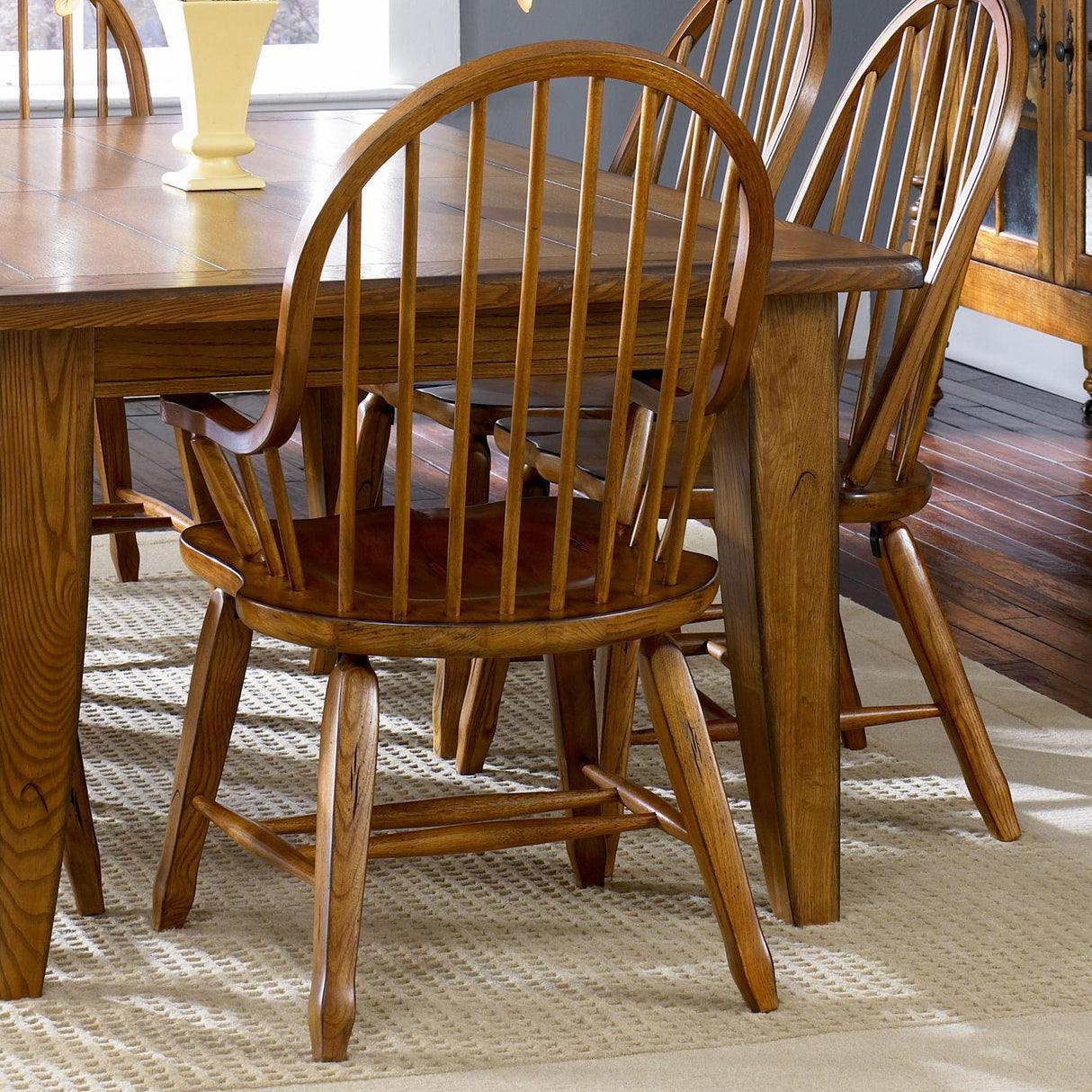 Treasures Bow Back Arm Chair - Oak - Furniture World