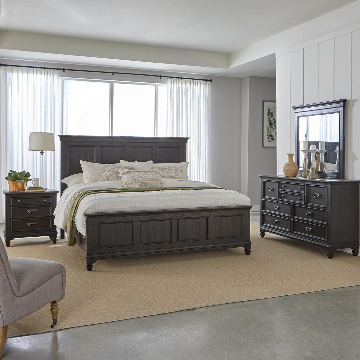 Allyson Park Queen Panel Bed, Dresser & Mirror, Nightstand - Furniture World