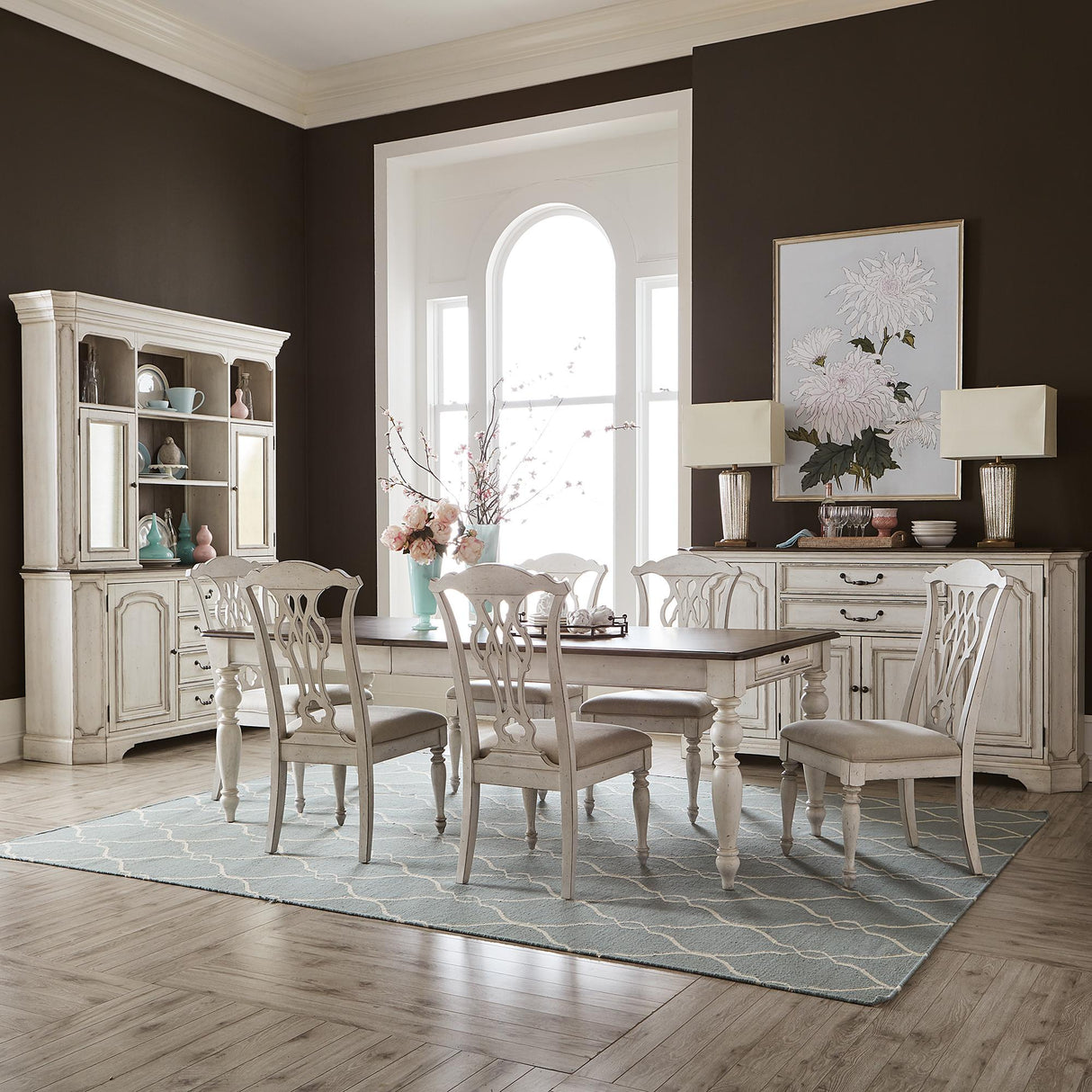 Abbey Road 7 Piece Rectangular Table Set - Furniture World
