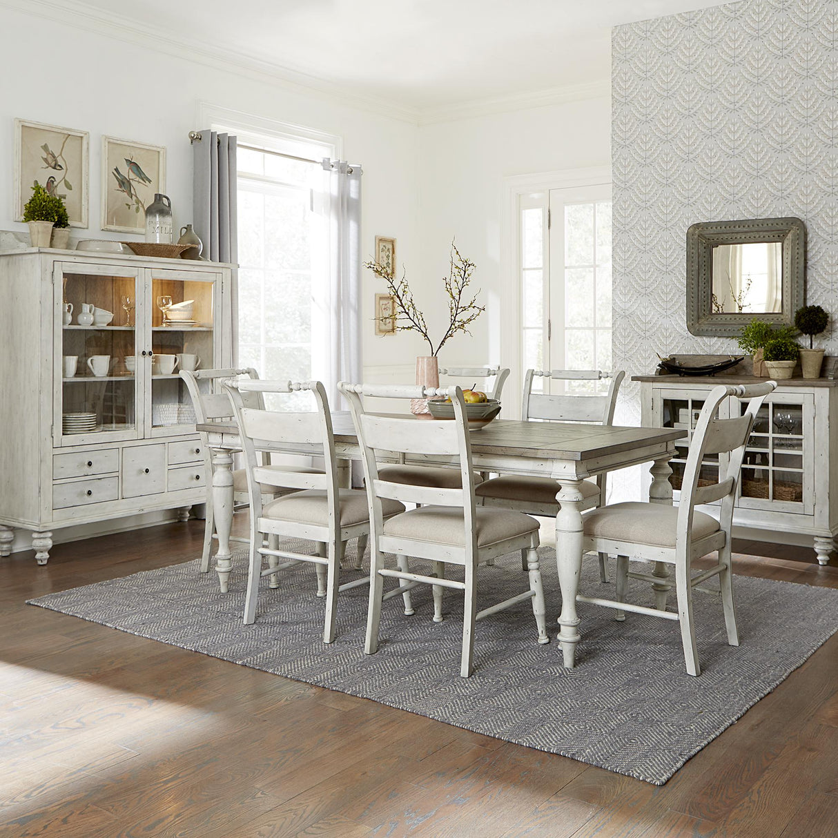Whitney 7 Piece Rectangular Table Set - Furniture World