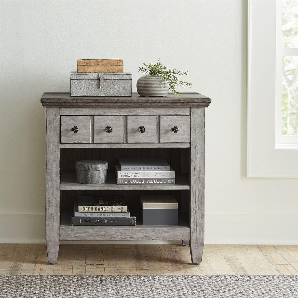 Liberty Furniture Heartland Nightstand in Antique White - Furniture World