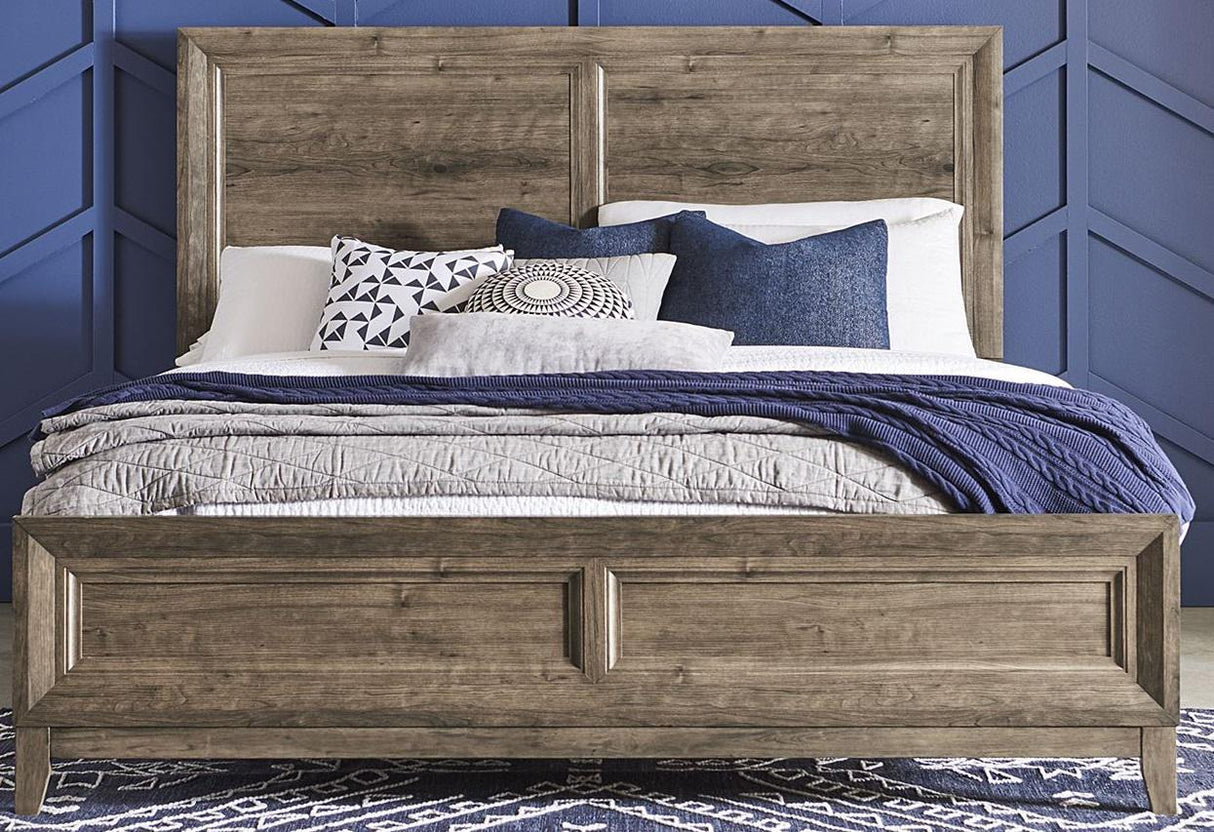 Liberty Furniture Ridgecrest King Panel Bed in Cobblestone - Furniture World