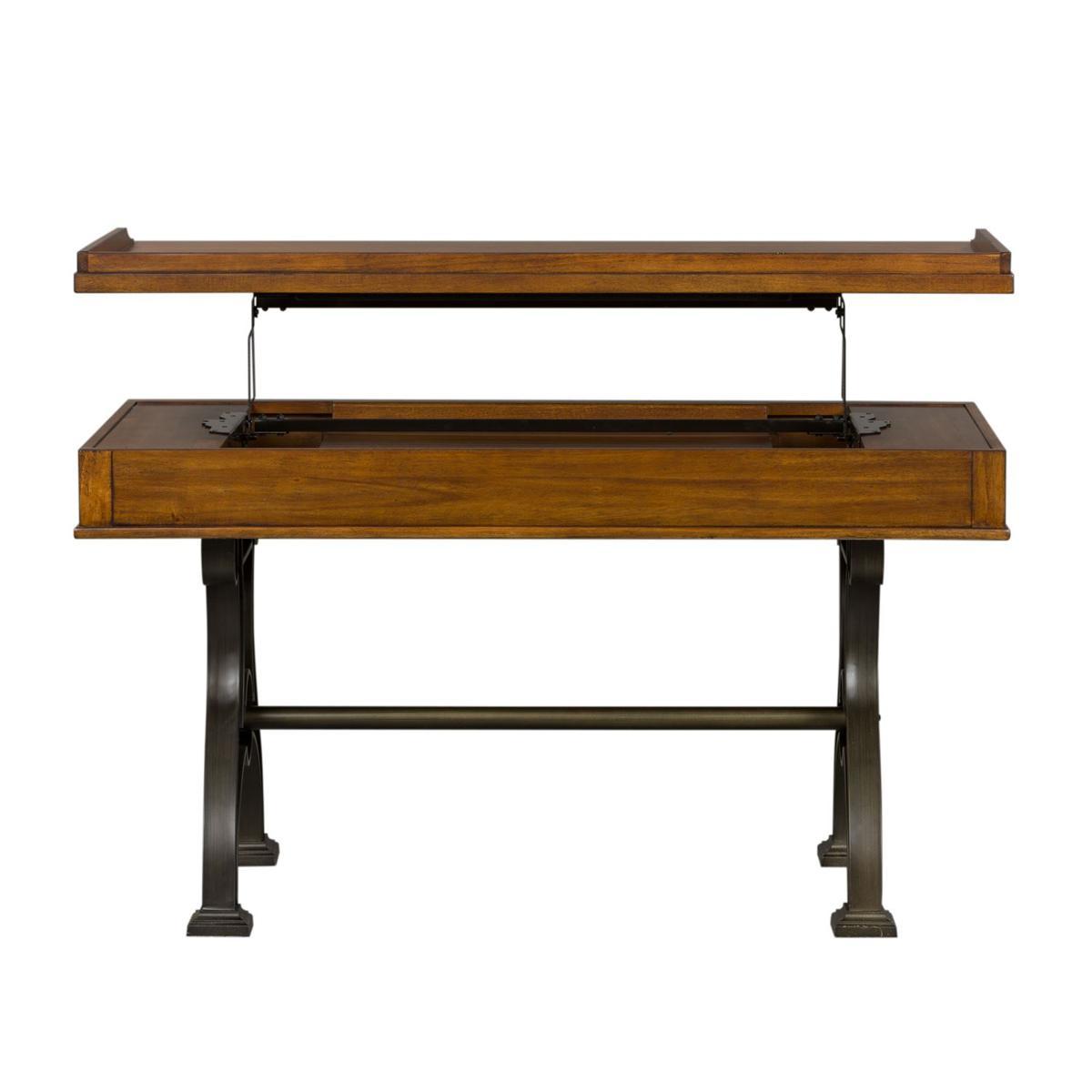 Liberty Arlington House Lift Top Writing Desk in Cobblestone Brown - Furniture World