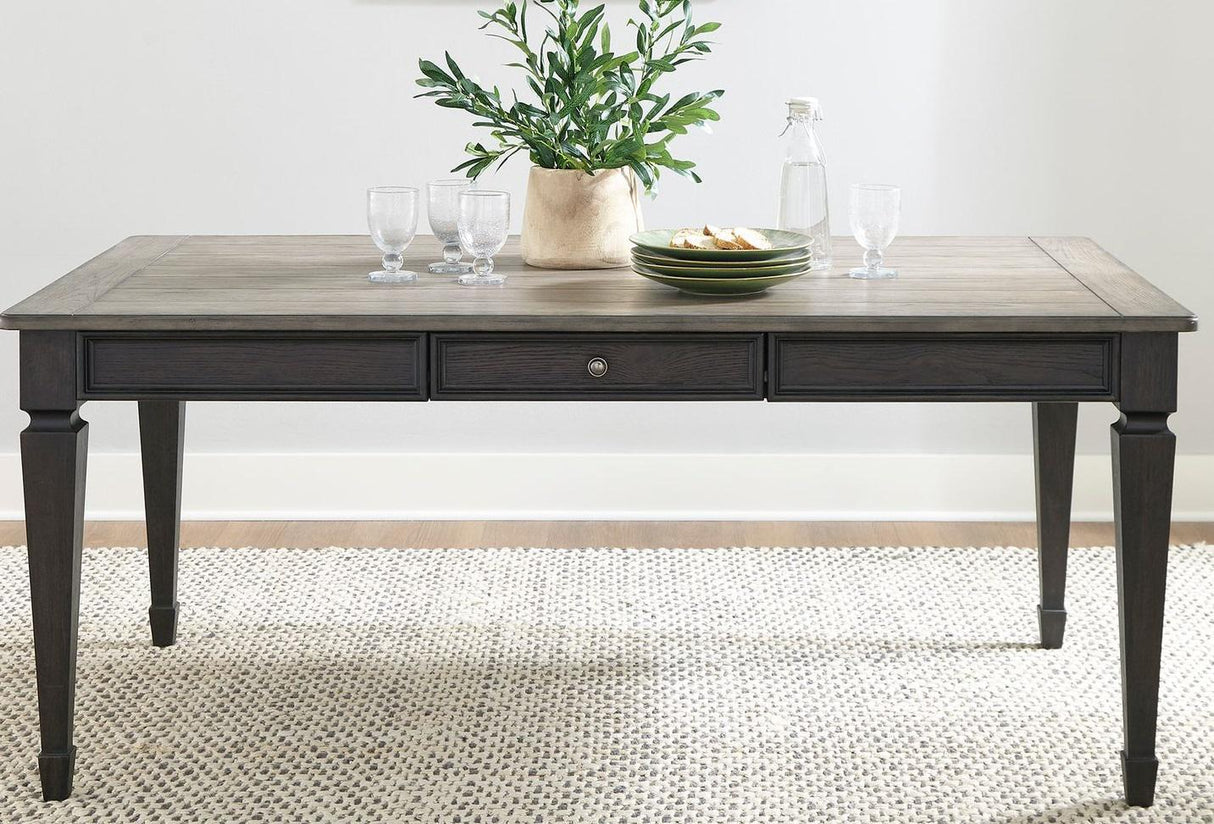 Liberty Furniture Allyson Park Rectangular Leg in Wirebrushed Black Forest - Furniture World