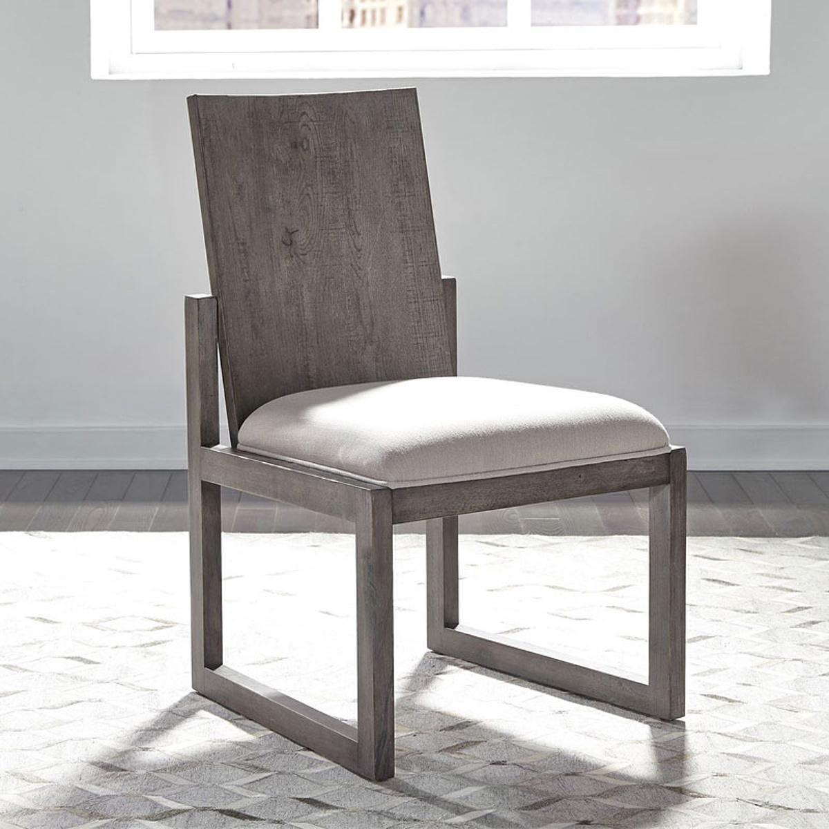 Liberty Furniture Modern Farmhouse Panel Back Side Chair (Set of 2) in Dusty Charcoal - Furniture World