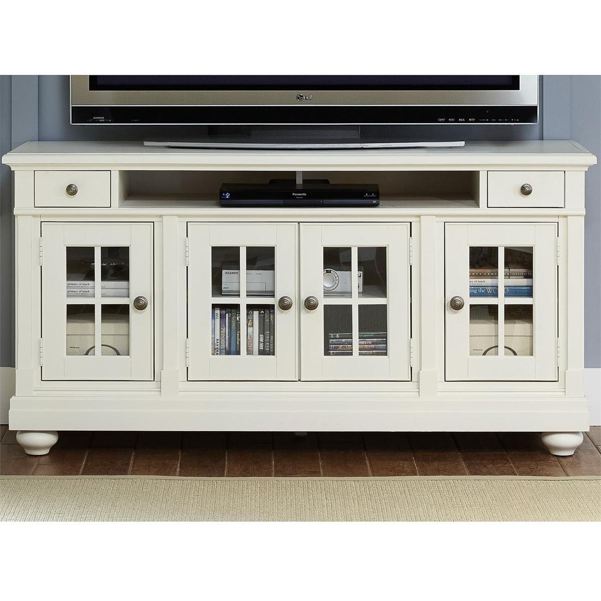 Liberty Harbor View 62" Entertainment TV Stand in Linen - Furniture World