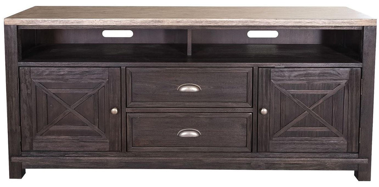 Liberty Heatherbrook 66" TV Console in Charcoal & Ash - Furniture World