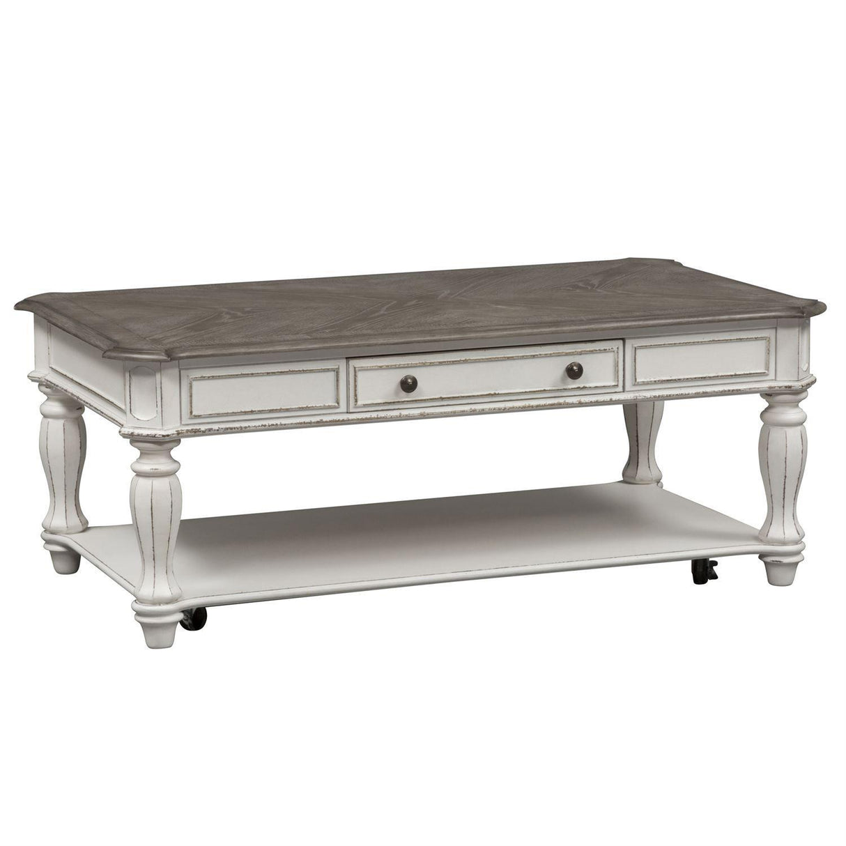 Liberty Magnolia Manor Rectangular Cocktail Table in Antique White - Furniture World