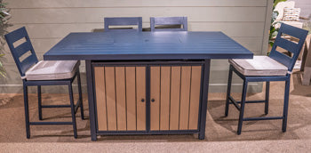 East Beach Outdoor Bar Table with Fire Pit - Furniture World