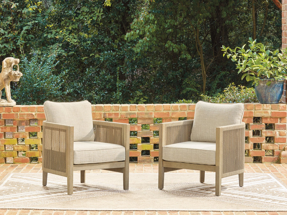 Spooners Cove Outdoor Lounge Chair with Cushion (Set of 2) - Furniture World