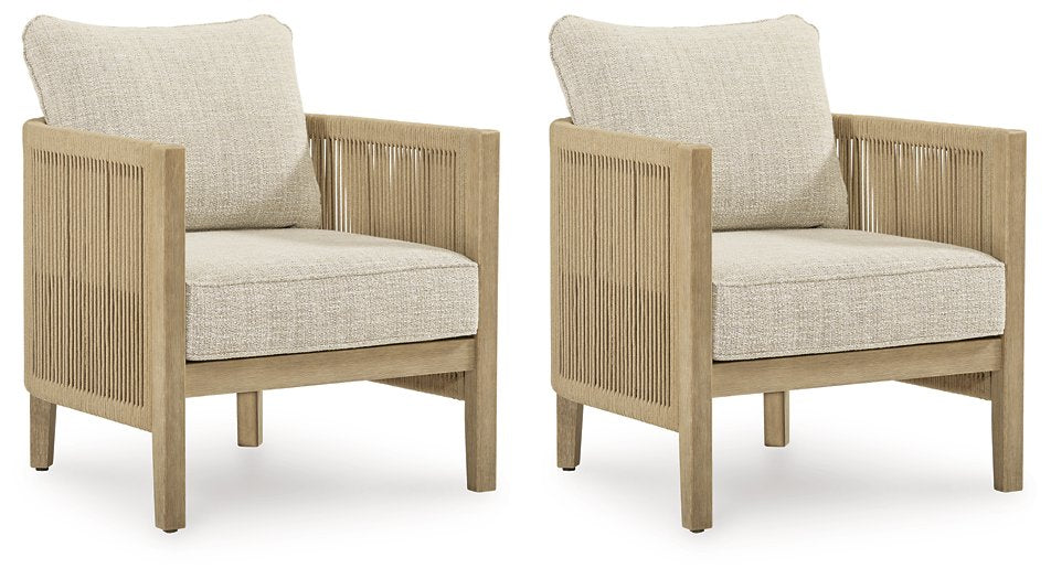 Spooners Cove Outdoor Lounge Chair with Cushion (Set of 2) - Furniture World