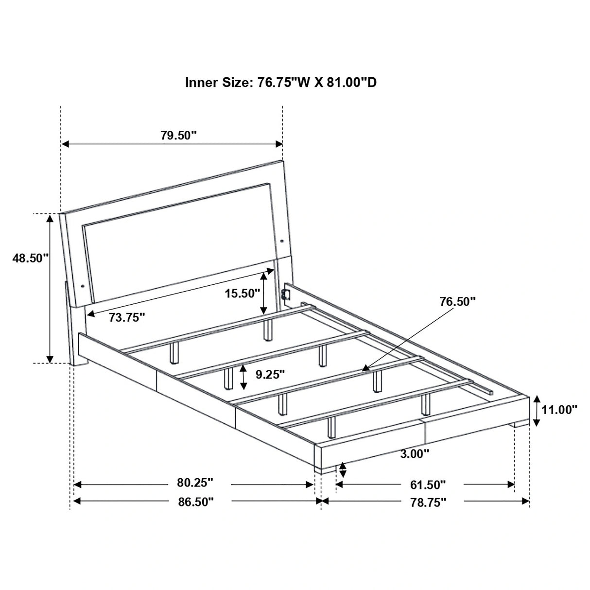 Felicity Panel Bed with LED Lighting