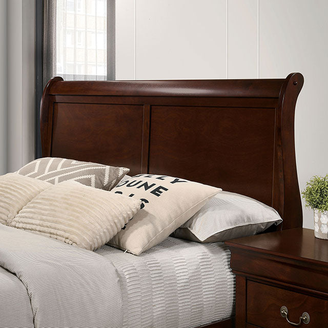 Louis Philippe E.King Bed Black, Cherry, & Gray - Furniture World