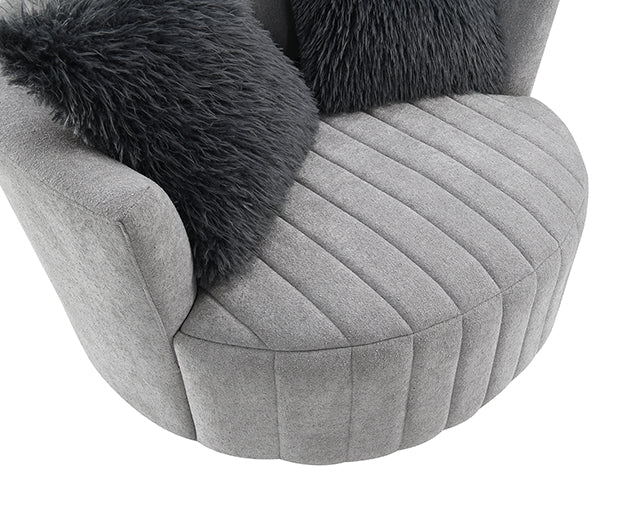Hoople Channel Tufted Swivel Chair - Furniture World