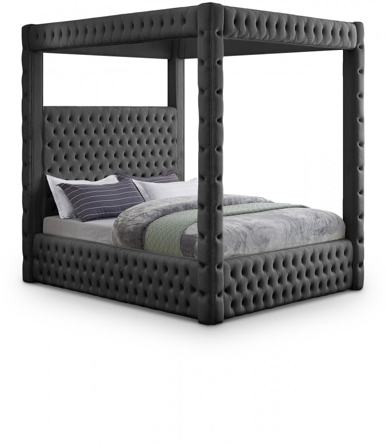 Canopy Velvet Bluetooth Bed Furniture World