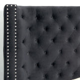 ROSABELLE E.King & Queen Bed, Black, Gray, & Ivory,