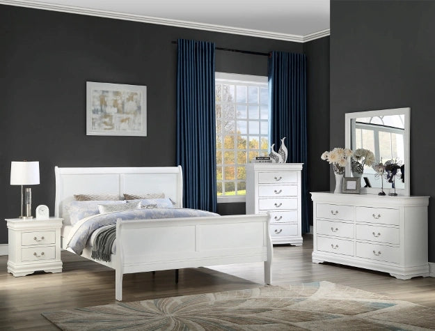 Crown Mark Louis Philip Twin Sleigh Bed in White image