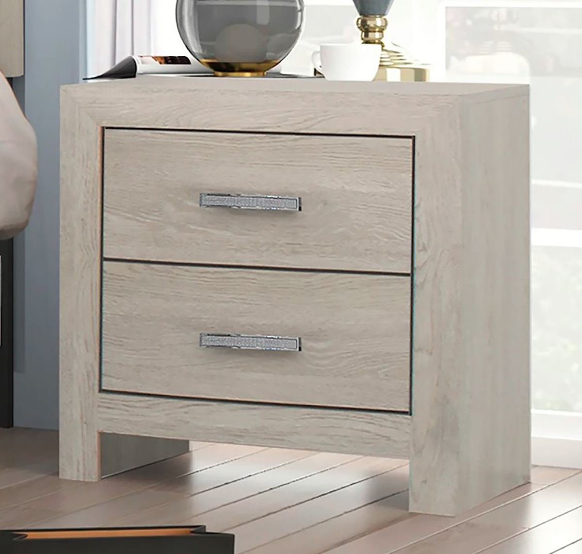 Jaylen 2 Drawer Nightstand in Gray
