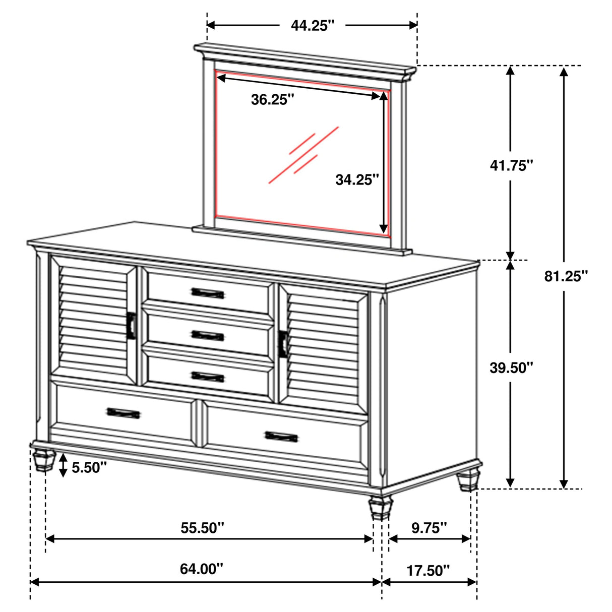 Franco Dresser with Mirror