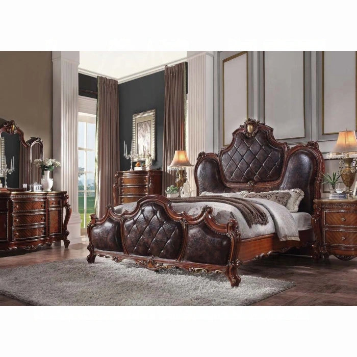 Picardy PU & Cherry Oak California King Bed