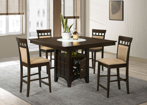 Gabriel 5-piece Square Counter Height Dining Set Cappuccino - Furniture World