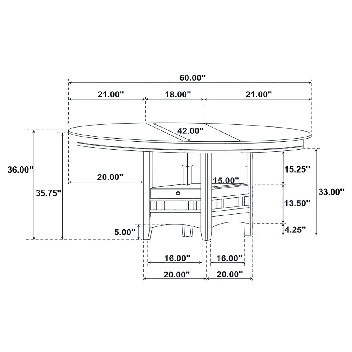 Lavon Counter Height Extension Dining Table