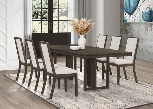 Kelly Rectangular Dining Table Set Beige and Dark Grey - Furniture World