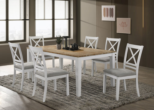 Hollis Rectangular Dining Table Set Brown and White - Furniture World